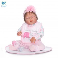 Deago Reborn Baby Dolls 22" Cute Realistic Soft Silicone Vinyl Dolls Newborn Baby dolls With Clothes   